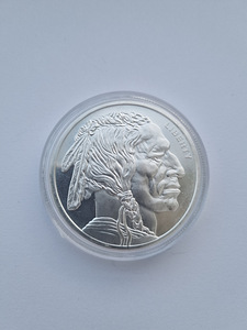 Серебряная монета 1 OZ AMERICAN BUFFALO BU