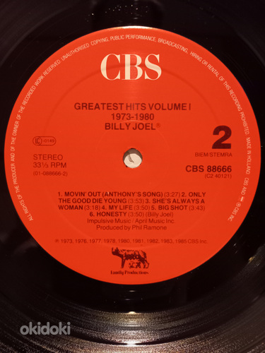 Билли Джоэл "Greatest Hits vol I & vol II" 2LP (фото #3)