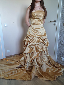 Золотое свадебное платье , новое р.36