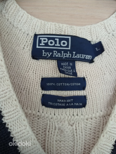 Винтажный жилет ручной вязки Polo Ralph Lauren (фото #5)