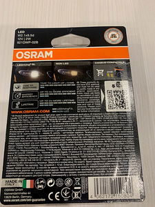 Osram 12V LED W16W 6000K 2W W2.1X9.5D 2tk (3 foto / 3)