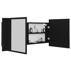 Зеркальный шкаф vidaXL LED черный 100x12x45 см, акрил