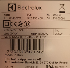 Вытяжка Electrolux (3 фото из 3)