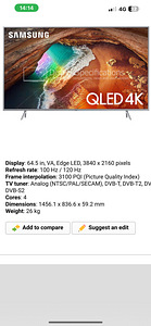 Samsung tv 65 inch QLED 100/120hz (6 foto / 6)