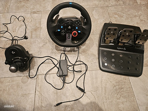Logitech G29 rool, pedaalid, käigukang Sony Ps3/Ps4/Ps5/Pc (1 foto / 1)