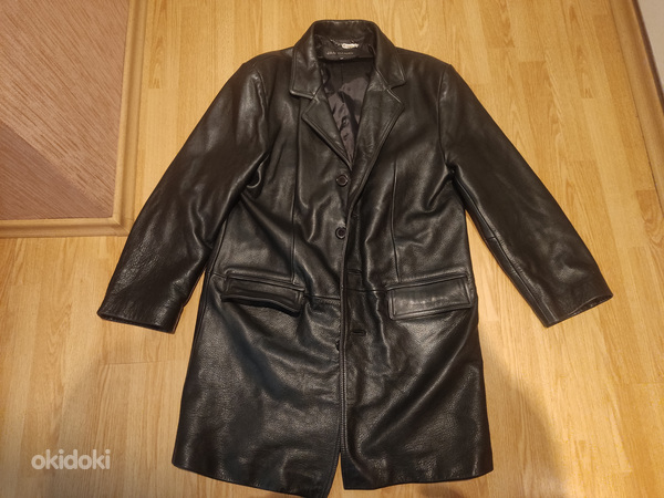 Мужской кожаный плащ р. 50