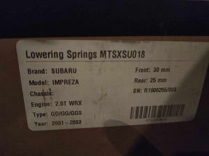 Пружины занижения Subaru Impreza MTS (1 фото из 2)
