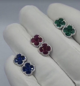 Роскошные серьги с сапфирами 2,07 ct и бриллиантами (5 фото из 6)