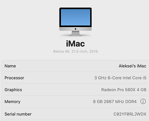 Apple Imac 21.5” Retina 4K 2019, i5, 1TB, 8GB, Radeon Pro 56 (4 foto / 5)