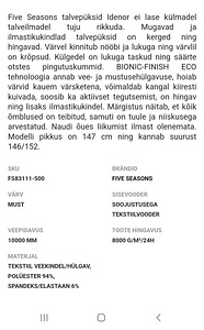 Talvepüksid Five Seasons Idenor, suurus 170-176 (2 foto / 2)