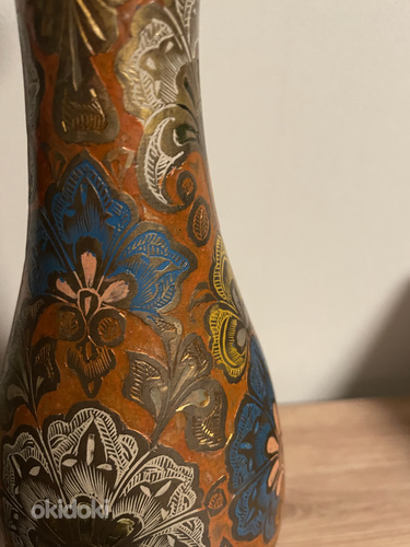 Большая винтажная ваза из латуни Индия (фото #6)