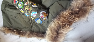 Väga soe sulejope parka jope loodusliku karusnahaga (2 foto / 2)