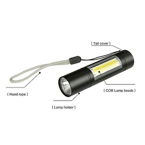 Kaasaskantav XPE + COB LED minitaskulamp UUS (4 foto / 7)