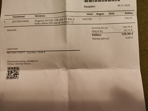 Kingston XS1000 tahkis-ketas (SSD) (2 foto / 2)