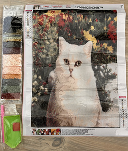 Teemand mosaik 30x40cm Uus, kass lilleaias (1 foto / 1)