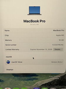 Apple MacBook Pro M5, 14-tolline, 16 GB/512 GB. Nagu uus! Ap (8 foto / 10)