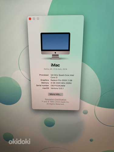 iMac (Retina 4K, 21,5 дюйма, 2019 г.) (фото #2)
