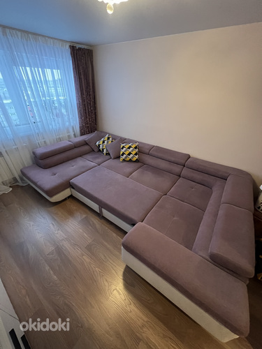 Угловой диван Letto, фиолетовый/серый (фото #4)