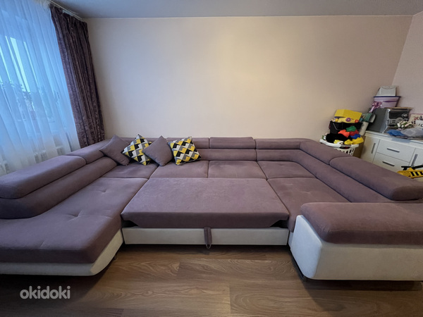 Угловой диван Letto, фиолетовый/серый (фото #5)