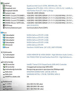 Arvuti i5-3570k 3.4Ghz Asus Strix GTX 970 SSD 250GB (2 foto / 2)