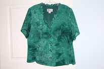 Женский летний костюм юбка-блузка зеленого цвета размер 20