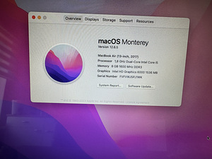 Apple MacBook Air 13" 2017 / i5 1.8GHz / 8GB RAM / 128GB SSD (8 foto / 9)