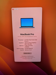 Apple MacBook Pro 13" 2017 / i5 2.3GHz / 8GB RAM / 256GB SSD (8 foto / 9)