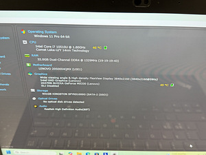 Lenovo ThinkPad T14, i7, 4K ,MX330, 32GB RAM, 1TB SSD, 4G,ID (10 foto / 10)