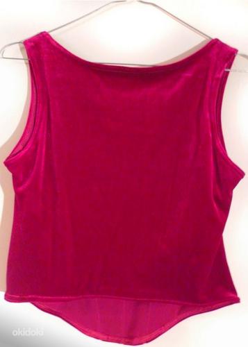 Mалиновый корсет-блузка из бархата-стрейч, 38 -M-L (фото #2)