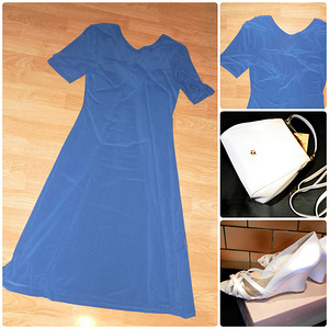 Elegantne Itaalia sinine pidulik veniv kleit, 40-42 -L, uus (3 foto / 3)
