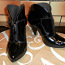 Bronx ilusad täisnahast mustad lakk kingad-poolsaapad, 39 (foto #1)