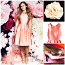 Праздничное персиково-розовое платье, 42-44-XL, новое (фото #1)