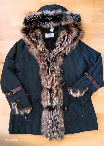 Зимняя куртка с капюшоном, мех лиса-кролик, 52-XL-2XL (фото #1)