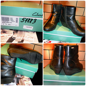 Clarks täistalaga mustad täisnahast poolsaapad, s.39 1/2-UK6 (8 foto / 9)