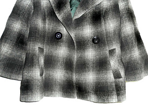 Debenhams karvane hall ruuduline mantel. s.42-44- XL-UK16 (4 foto / 10)