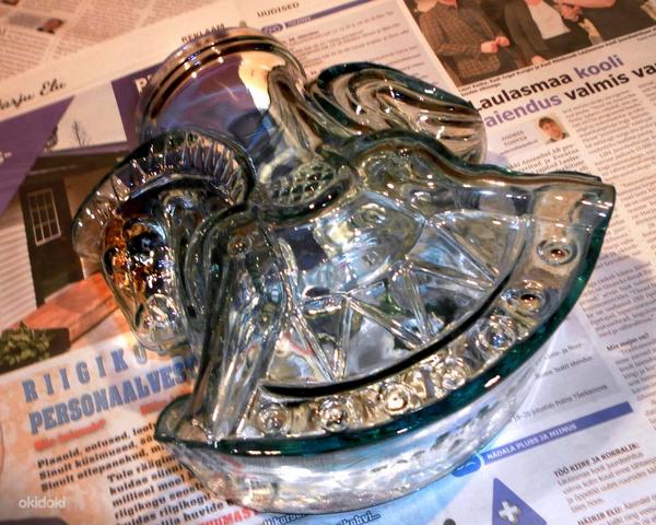 Большая стеклянная ручной работы ваза в виде лошади (фото #8)
