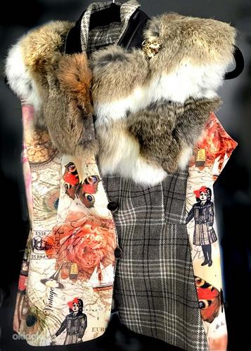 Disaineri jänesekarvaga vintage stiilis ilus vest, 38 (M-L) (foto #1)
