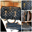 Объемная синяя стеганая сумка с золотой фурнитурой, новая (фото #3)