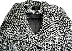Efektne valge-hall-must k/s mantel kapuutsiga, XL-2XL/Ru54 (1 foto / 7)