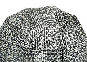 Efektne valge-hall-must k/s mantel kapuutsiga, XL-2XL/Ru54 (4 foto / 7)
