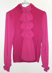 Erkroosa fuksia veniv šifooni pluus zabooga, M-L, 38-40, uus (1 foto / 3)
