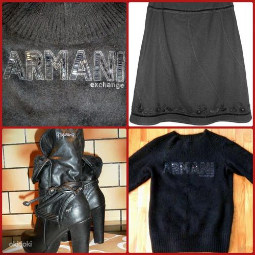 Armani Exchange черный теплый свитер с ангорой, L-XL, новый (фото #7)