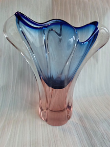 BLOWN GLASS VASE, JOSEF HOSPODKA, CZECHOSLOVAKIA, 1960´S (4 фото из 4)