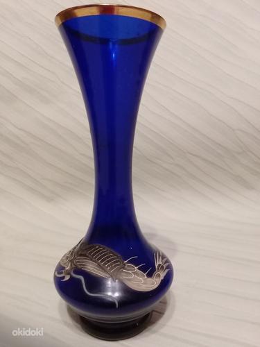 Винтажная ваза из кобальтового синего стекла ~ 1960-70 (Япония) (фото #3)