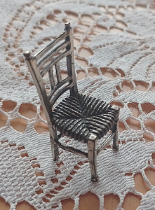 Vintage hõbe miniatuur, tool, proov 925 (4 foto / 6)