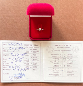 Briljantsõrmus 18 k, valge kuld, 0.29 ct briljant (6 foto / 7)