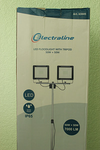 СВЕТОДИОДНЫЙ LED ПРОЖЕКТОР НА ШТАТИВЕ 50Вт+50Вт ELECTRALINE (8 фото из 10)