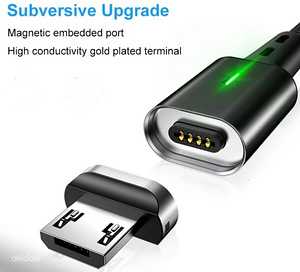 USB -kaabel - mikro -USB. Magneti ja rohelise taustvalgustusega (1 foto / 5)