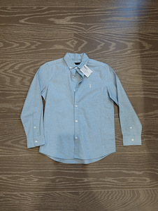 Рубашка для мальчиков Next, новая, белая и светло-голубая, размер 128