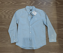 Рубашка для мальчиков Next, новая, белая и светло-голубая, размер 128